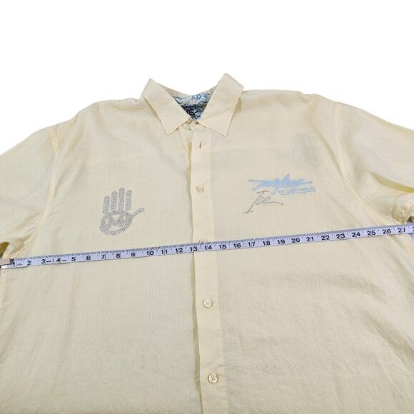 Miskeen Originals Men’s Jeweled & Embroidered Linen Short Sleeve Shirt - Size 2X - Picture 7 of 16